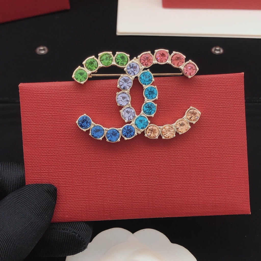 Chanel Color Crystal Brooch
