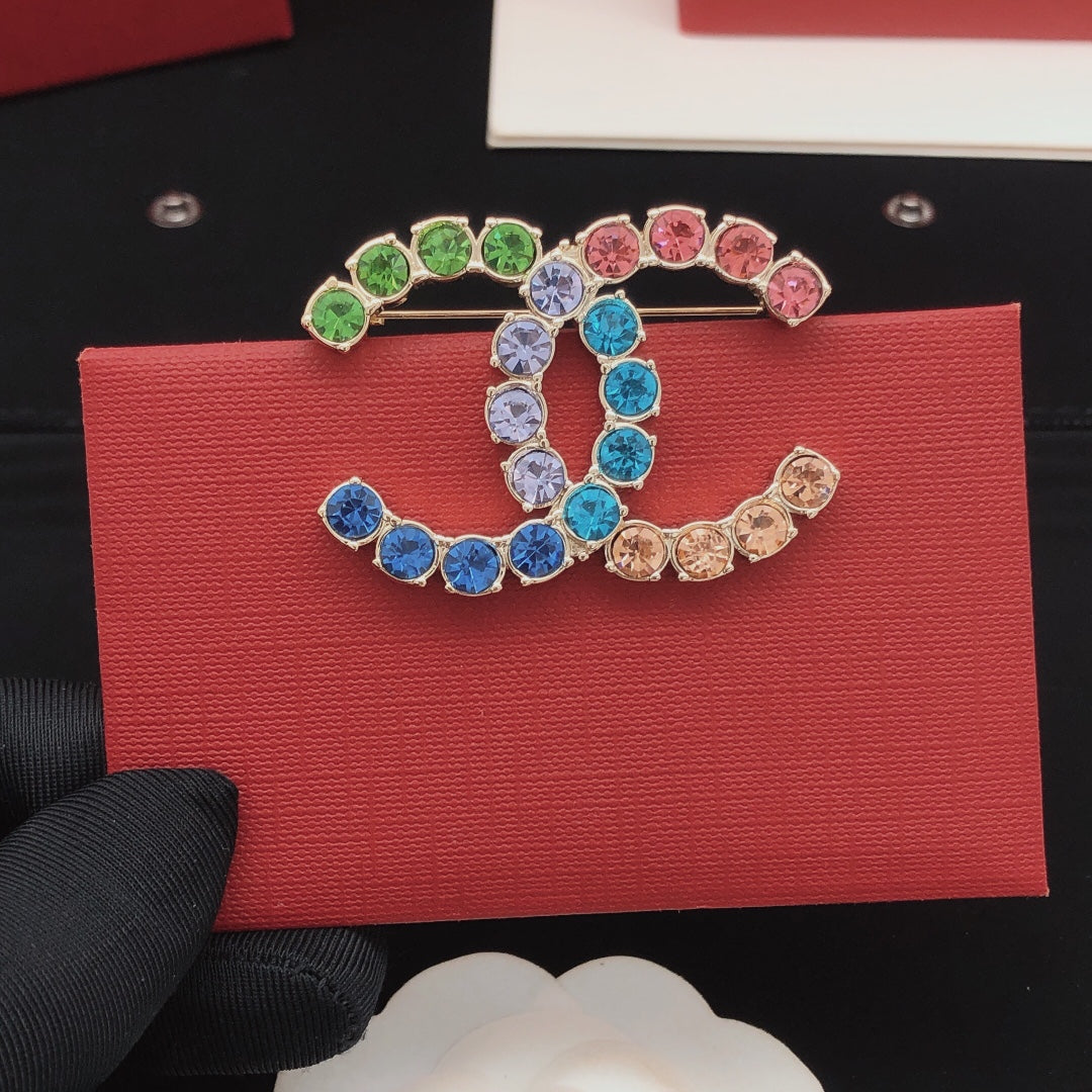 Chanel Color Crystal Brooch