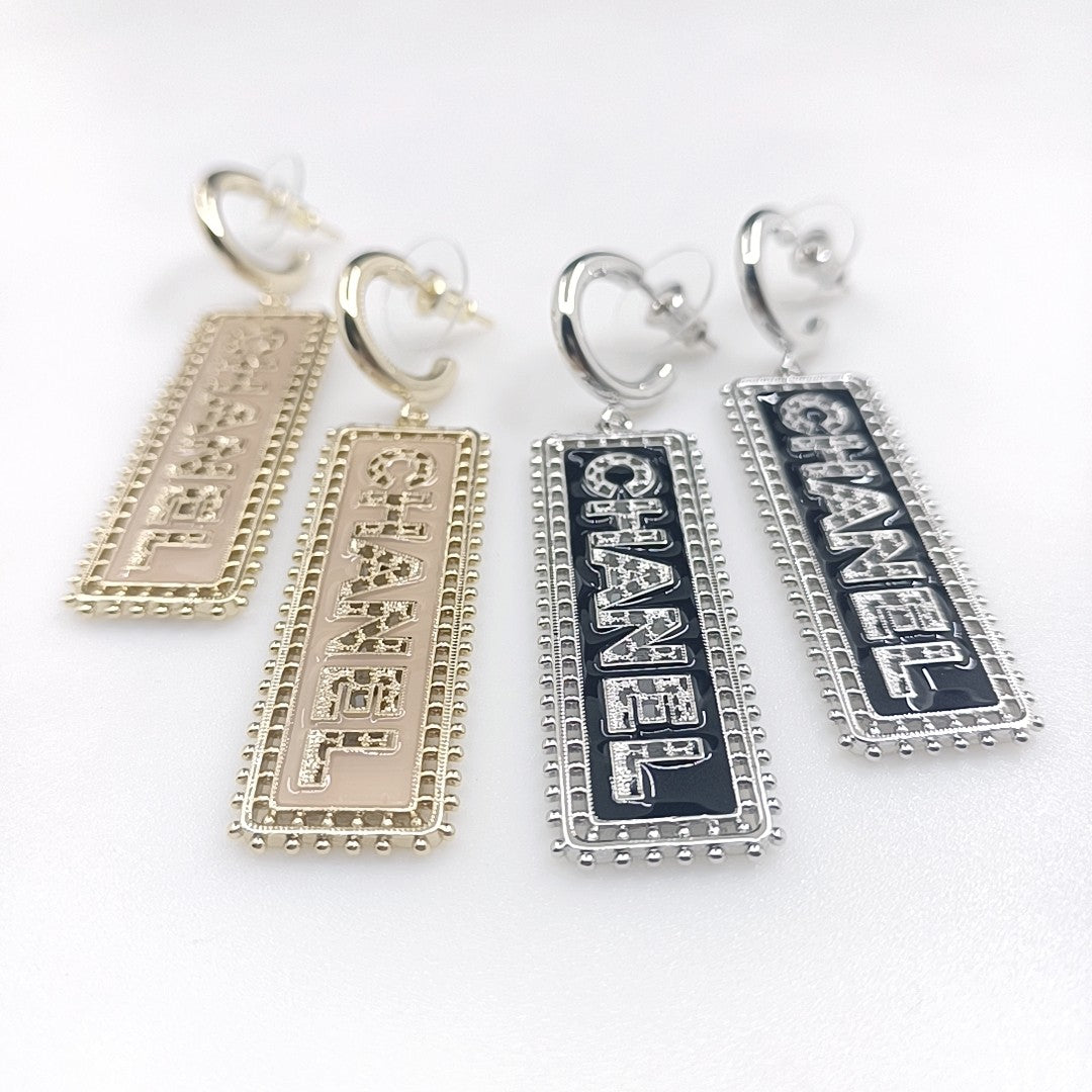 Chanel Typo Drop Earrings - 18K Gold