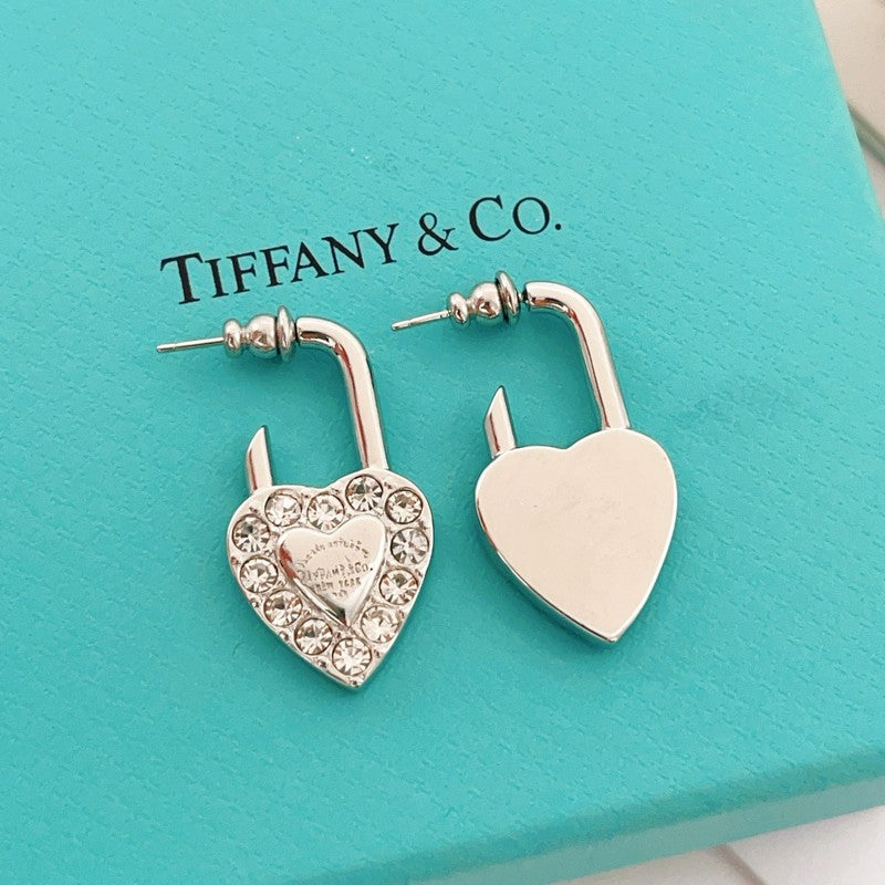 Tiffany Diamond Heart Earrings - 18K Gold