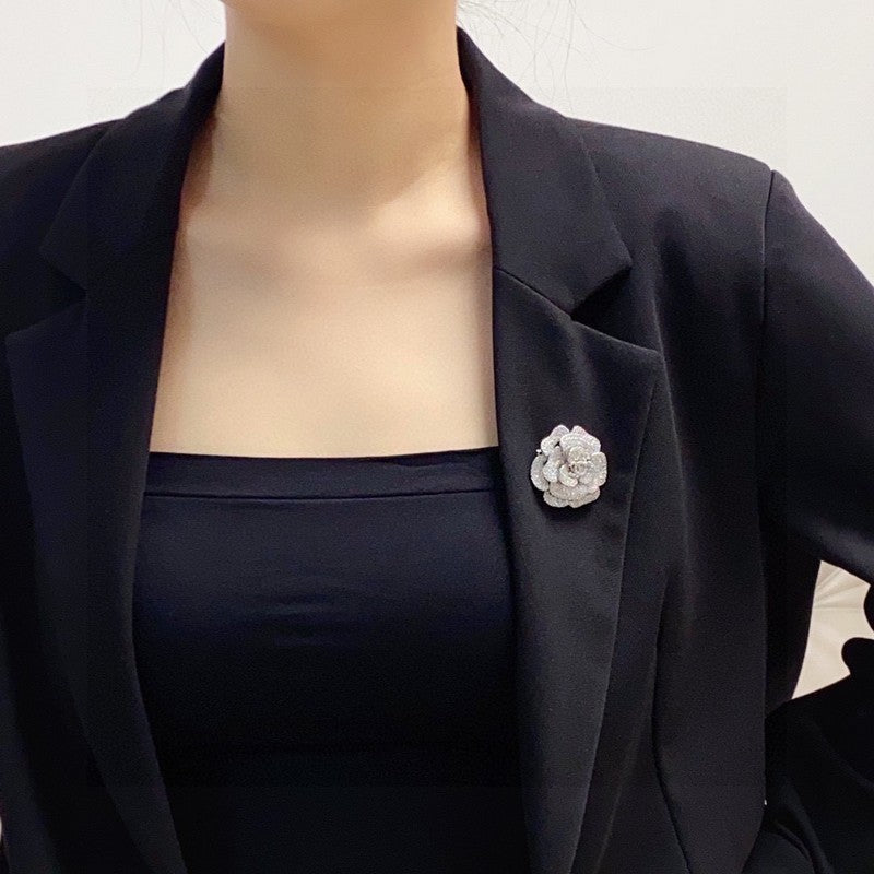Chanel Full Diamond Camellia Brooch