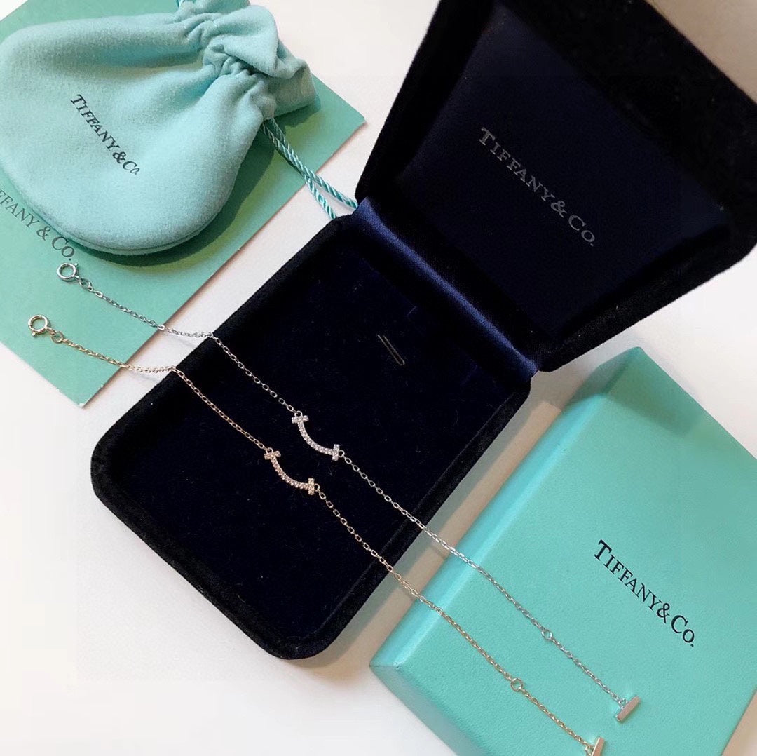 Tiffany Smile Moissanite Bracelet - 18K White Gold