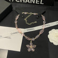 Chanel 26C Pink Crystal Flower Necklace