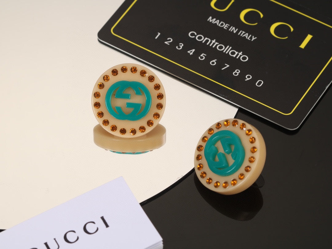 Gucci Double G Resin Earrings - 18K Yellow Gold