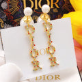 Dior Color Crystal Script Earrings