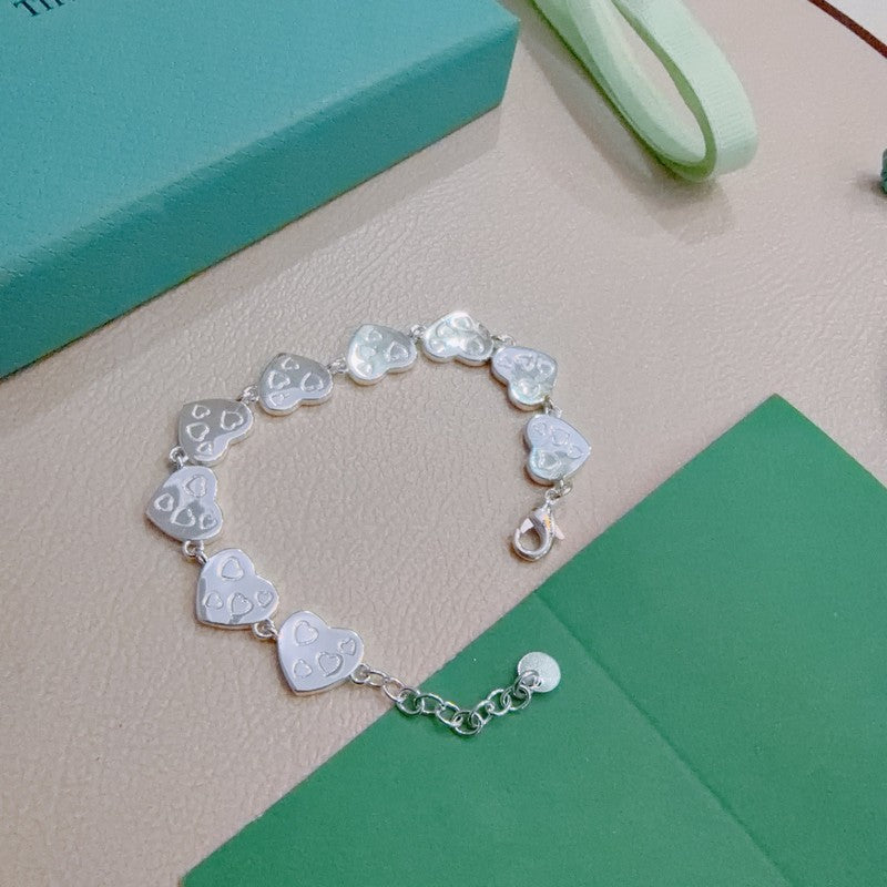 Return to Tiffany Pink Heart Tag Bracelet - 18K White Gold