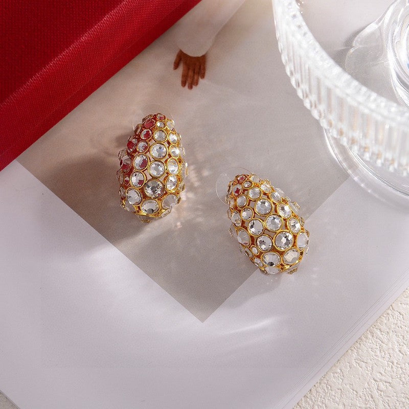 Valentino Crystal Earrings - 18K Yellow Gold