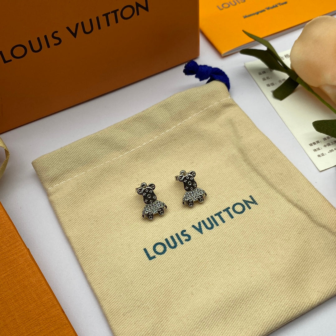Louis Vuitton Bear Earrings - 18K Gold