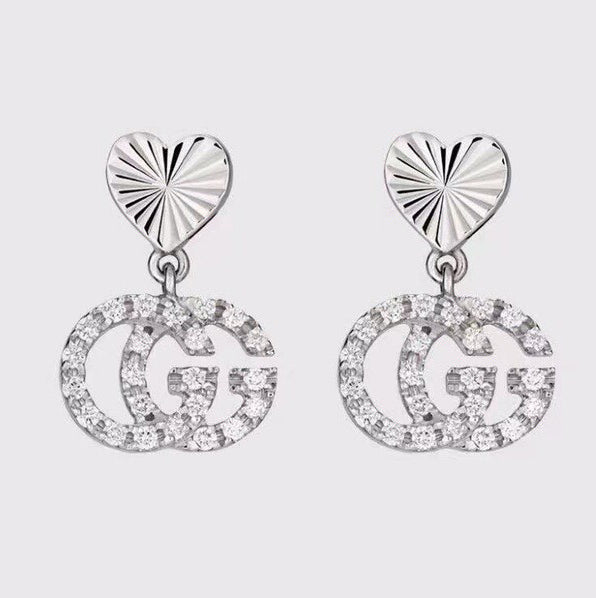 Gucci Double G Running Earrings - 18K White Gold