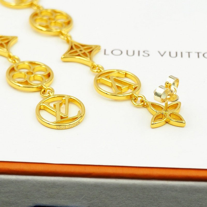 Louis Vuitton Lace Long Earrings - 18K Gold