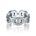 Hermes Chaine d'Ancre Enchainee Diamond Ring - 18K White Gold