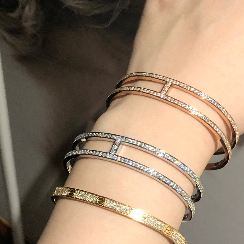 Hermes Ever Chain d'Ancre Cuff Diamond Bracelet - 18K Gold