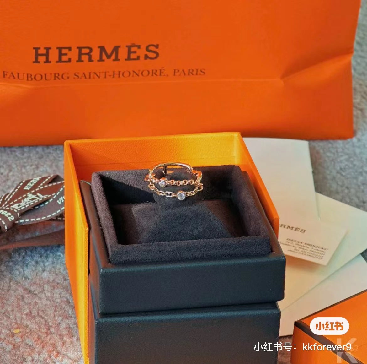 Hermes Chaine D'Ancre Chaos Ring - 18K Gold