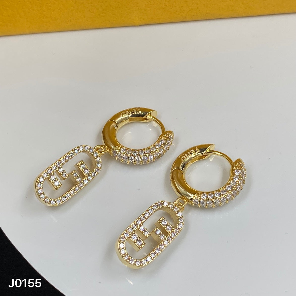 Fendi OLock Diamond Earrings - 18K Yellow Gold