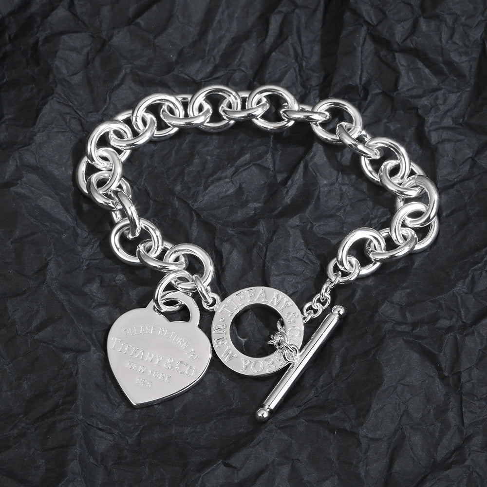 Tiffany Heart Tag Bracelet - 18K White Gold