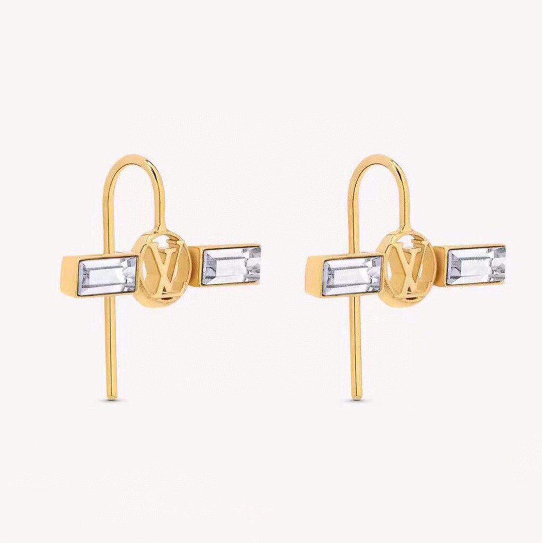 Louis Vuitton Crystal Earrings - 18K Yellow Gold