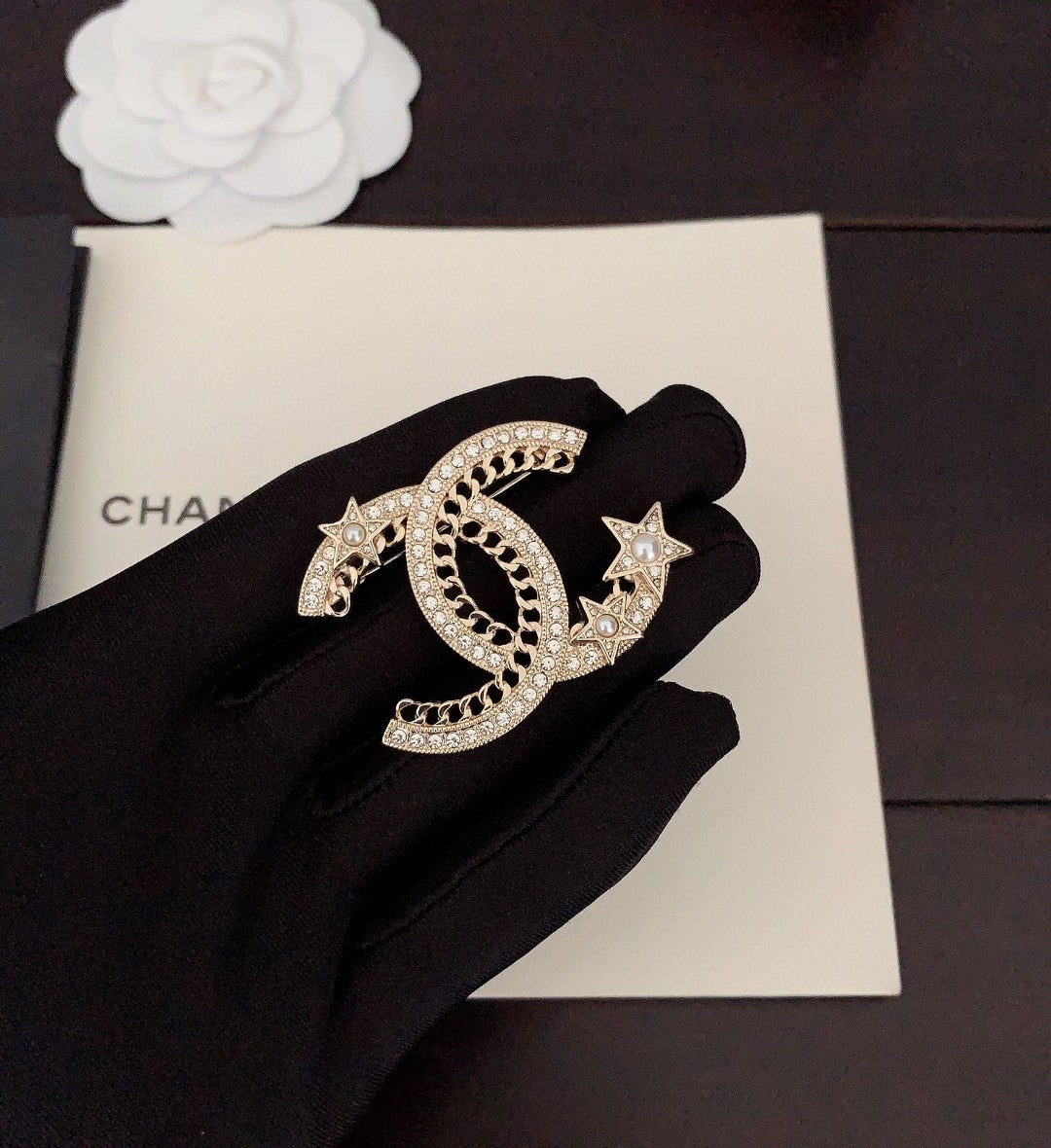 Chanel Star Crystal Brooch