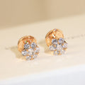 Flower Crystal Earrings - 18K Gold