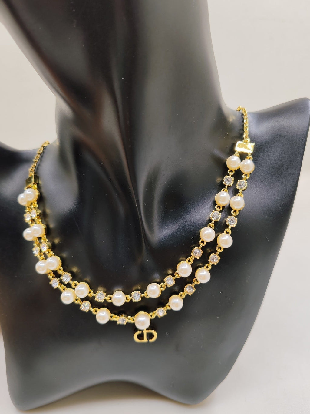 Dior Long Pearl Chain Necklace