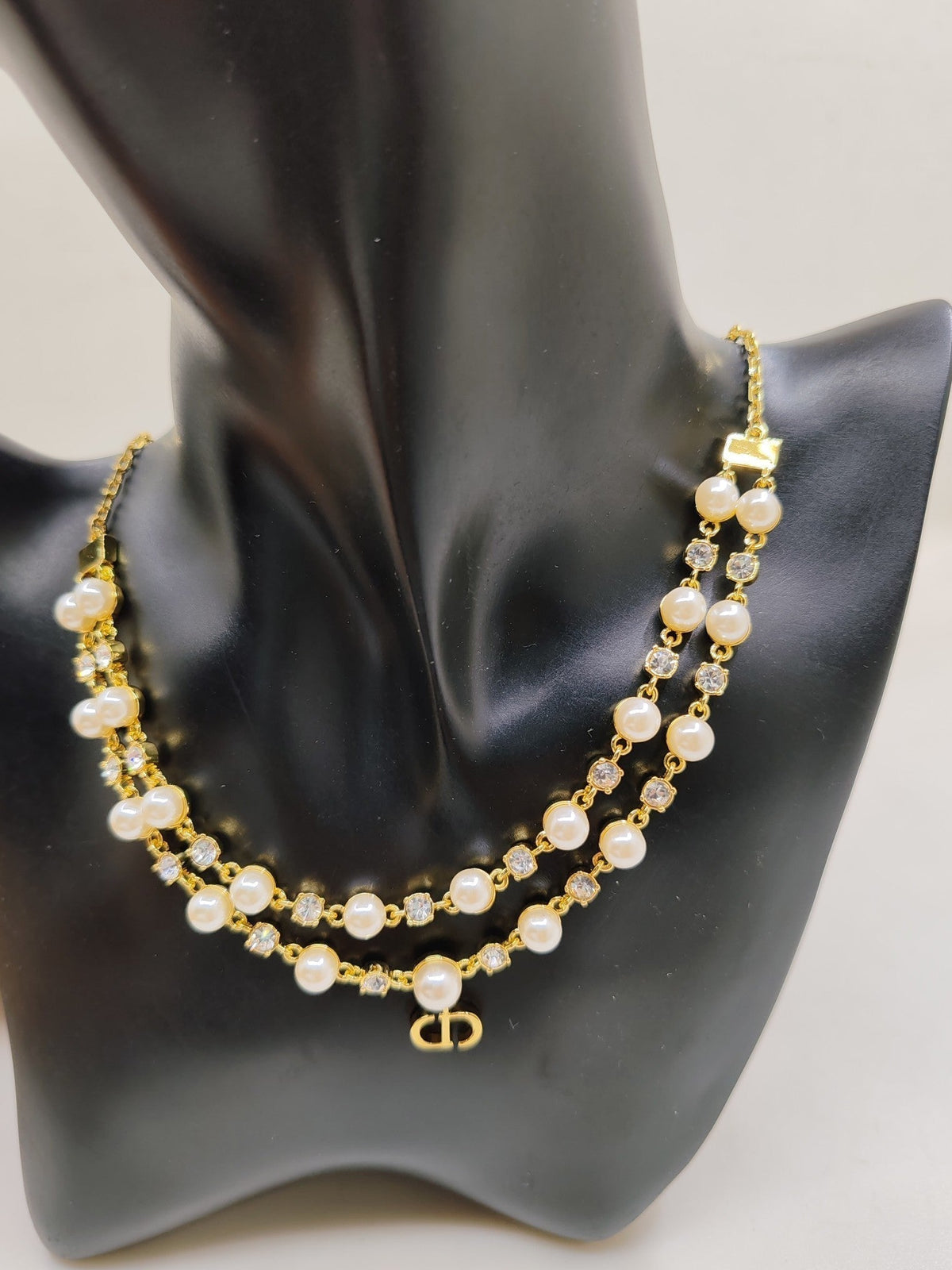 Dior Long Pearl Chain Necklace