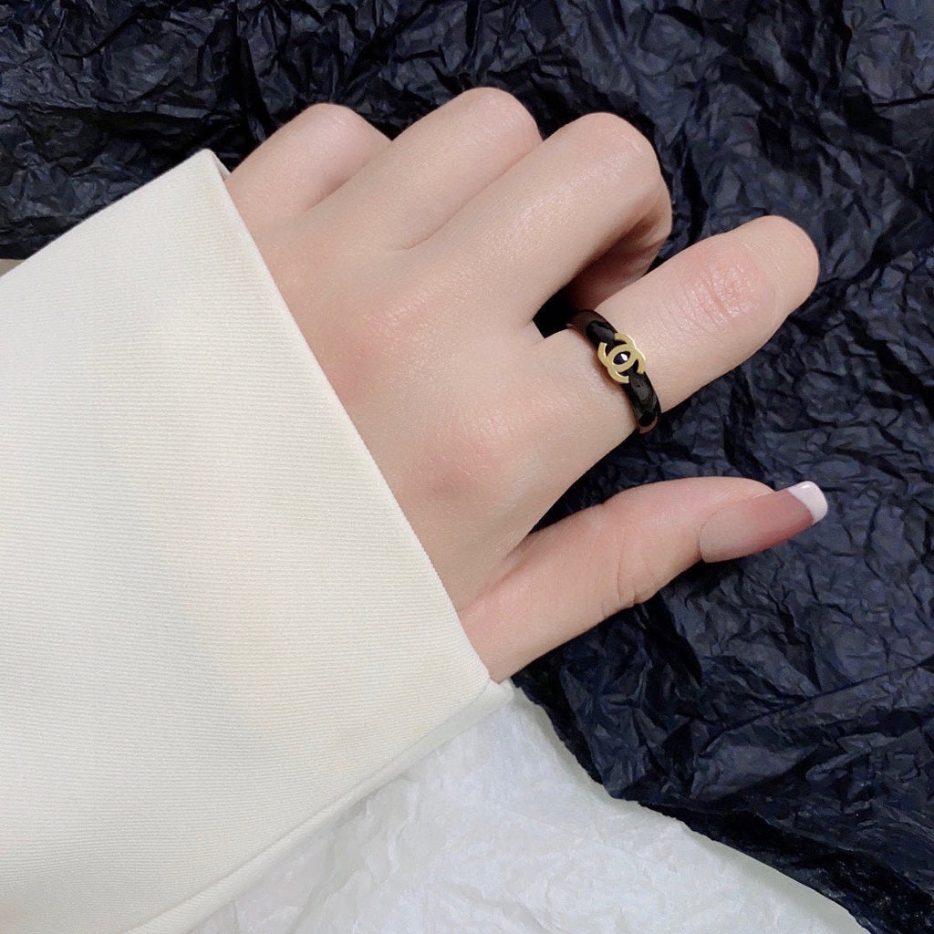 Chanel Black Ring - 18K Yellow Gold