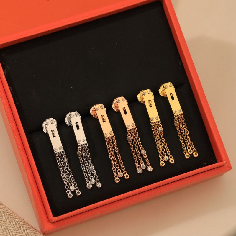 Hermes Diamond Kelly Gavroche Earrings