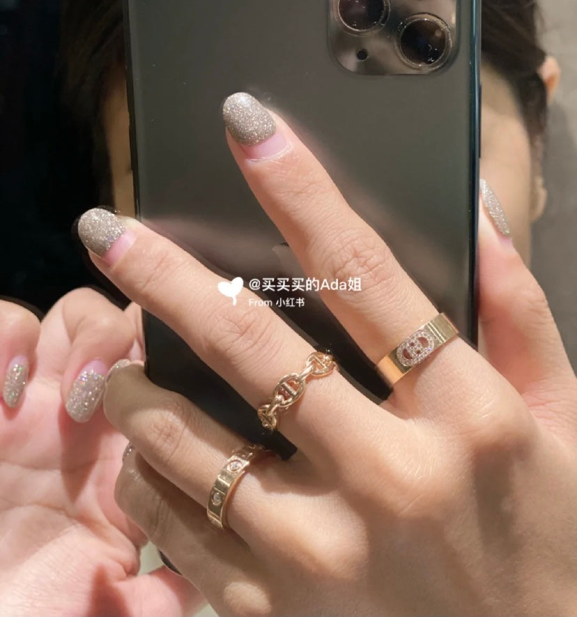 Hermes Chaine D'Ancre Enchainee Ring - 18K Yellow Gold