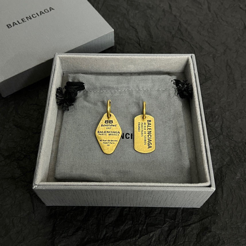 Balenciaga Plate Earrings - 18K Gold