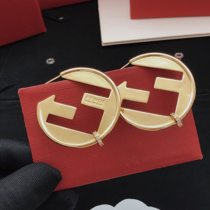 Fendi Big Round Earrings - 18K Yellow Gold