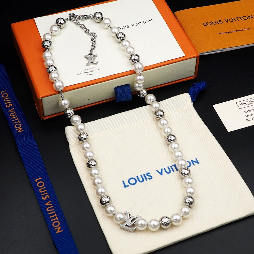 Louis Vuitton Monogram Pearl Necklace