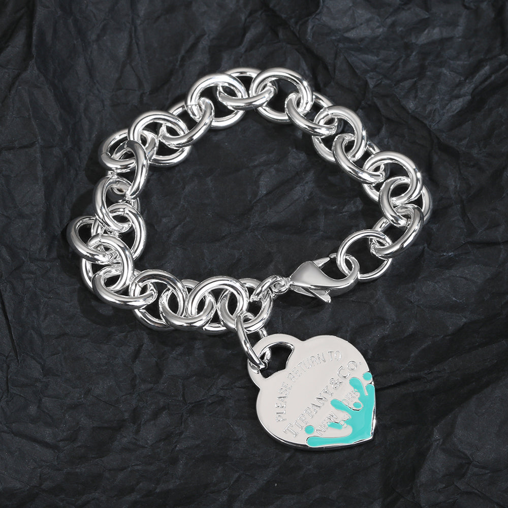 Tiffany Heart Tag Bracelet - 18K White Gold