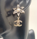 Chanel Camellia Pendant Earrings - 18K White Gold