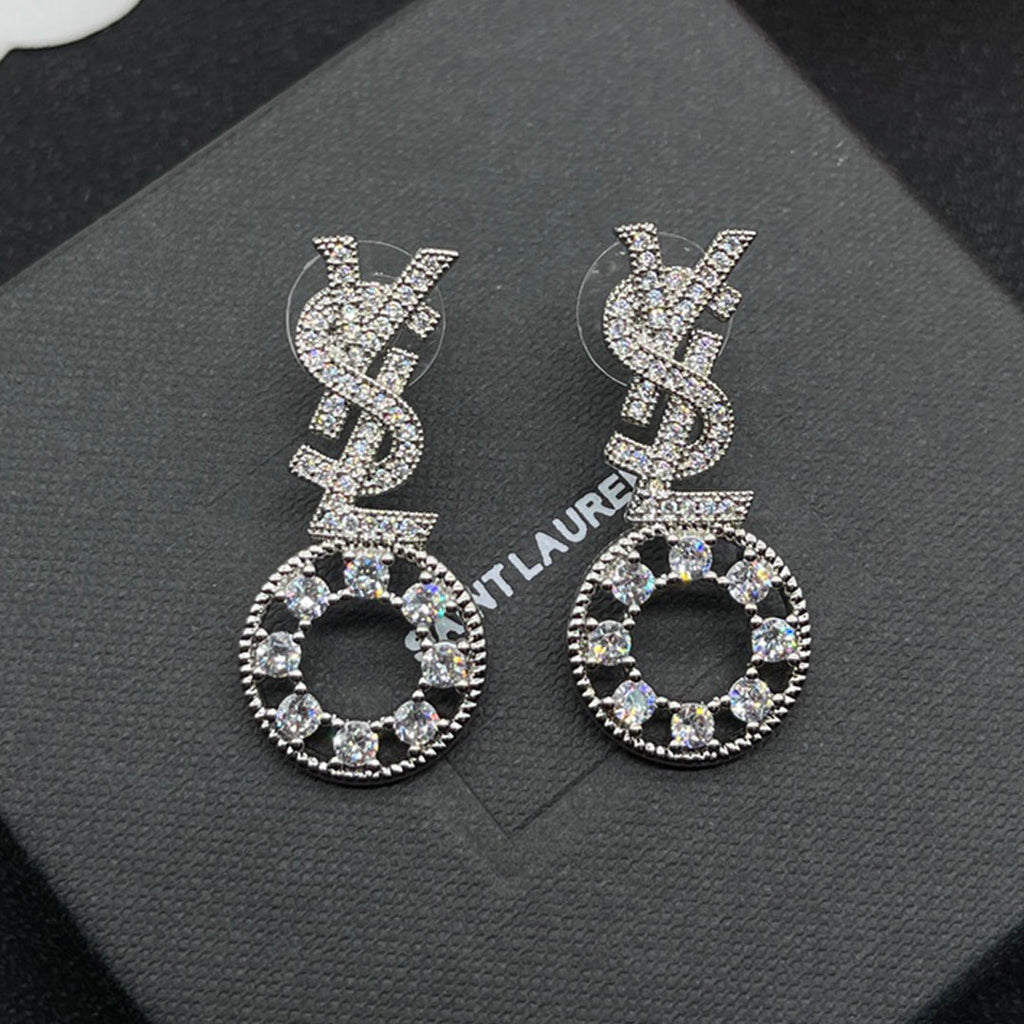YSL Diamond Earrings - 18K Gold