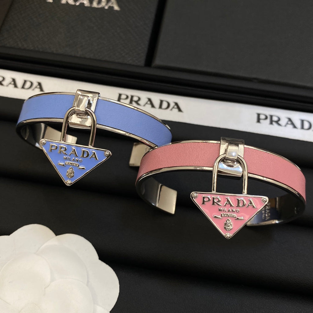 Prada Triangle Charm Cuff Bracelet