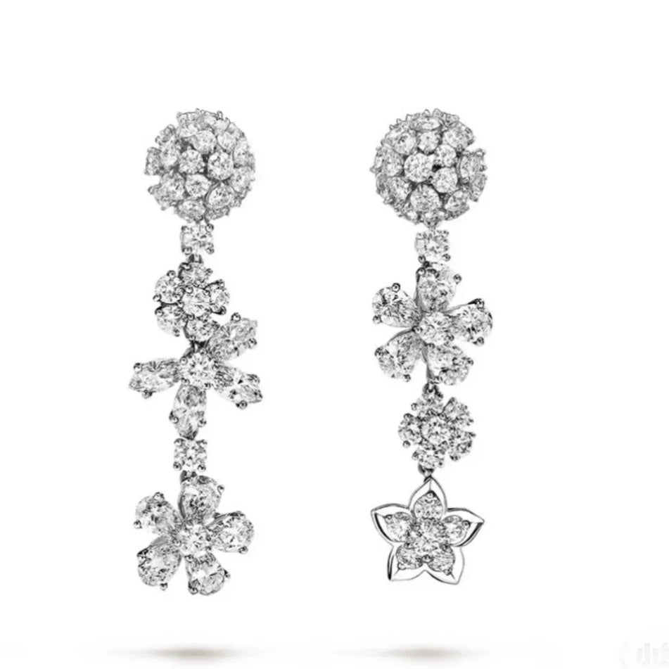 Folie Des Pres Earrings - 18K White Gold