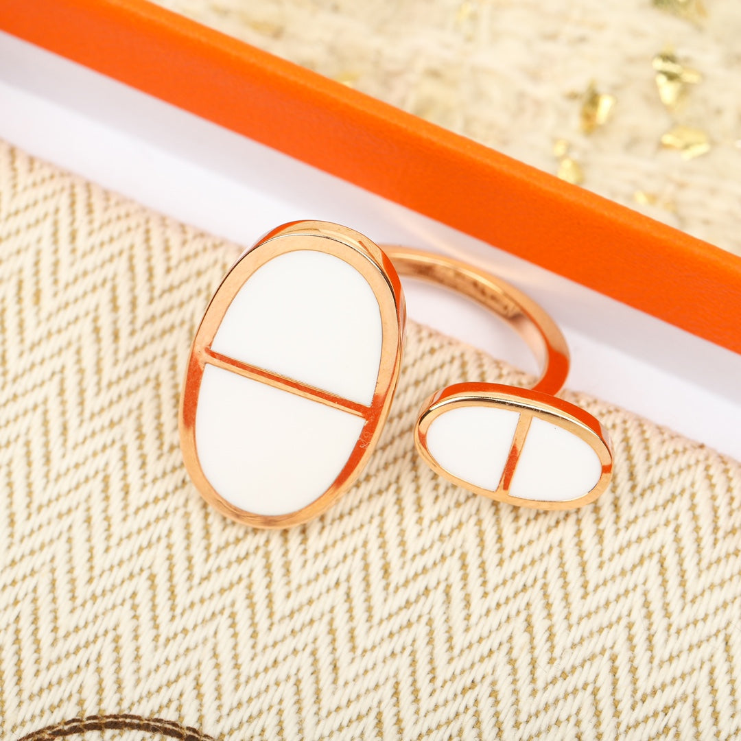 Hermes Chaine D'ancre Verso Large Ring - 18K Rose Gold