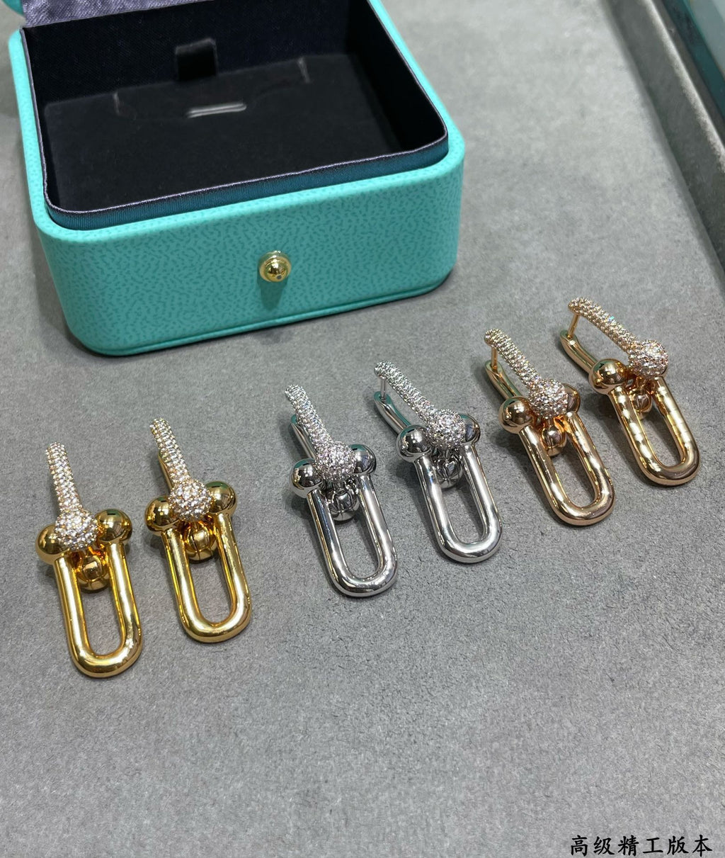 Tiffany HardWear Large Link Moissanite Earrings - 18K White Gold