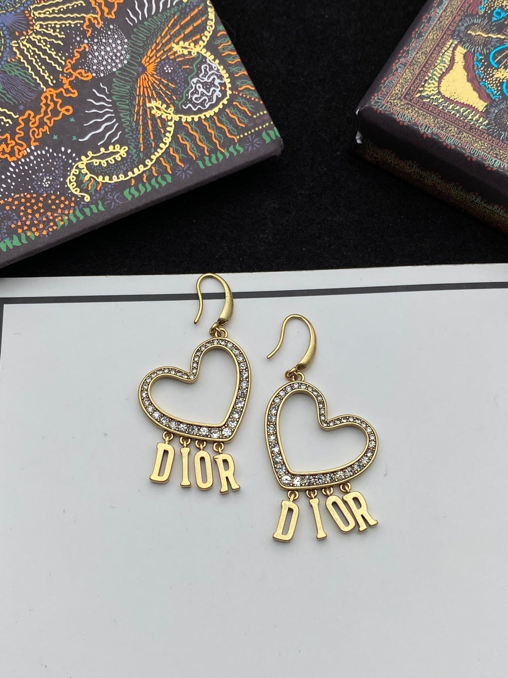 Dior Heart Crystal Earrings