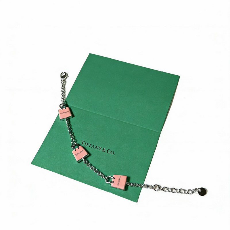 Return to Tiffany Pink Bag Bracelet - 18K White Gold