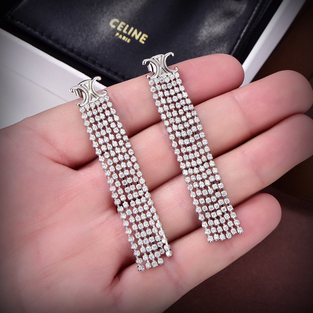 Celine Triomphe Precious Tassels Earrings - 18K Gold