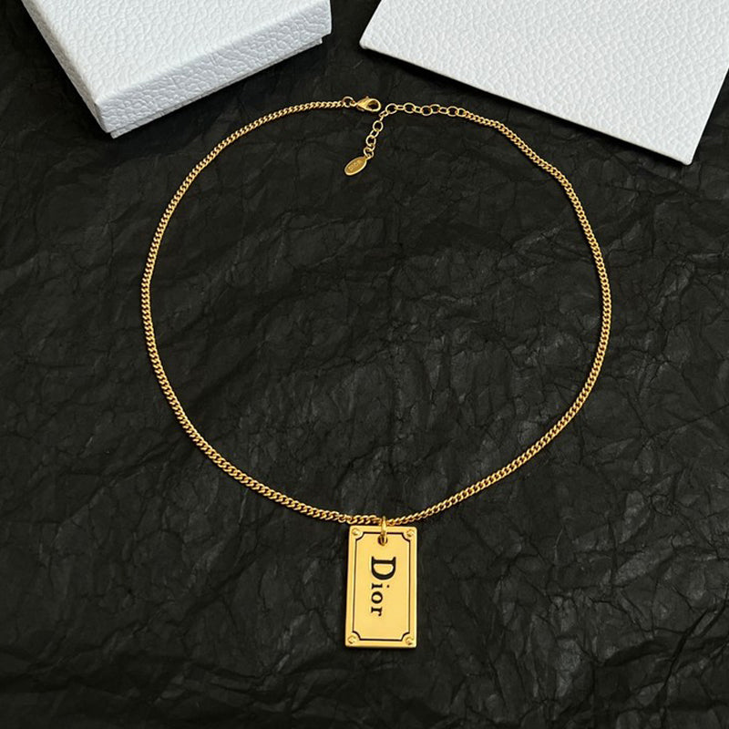 Dior Oblique Plate Pendant Necklace