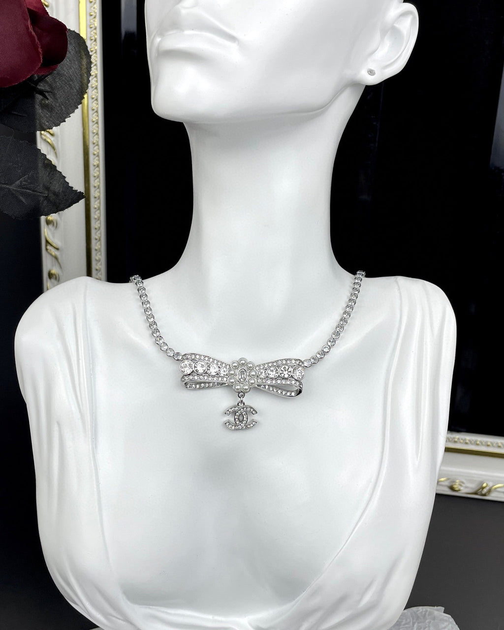 Chanel Diamonds Bow Tie Necklace