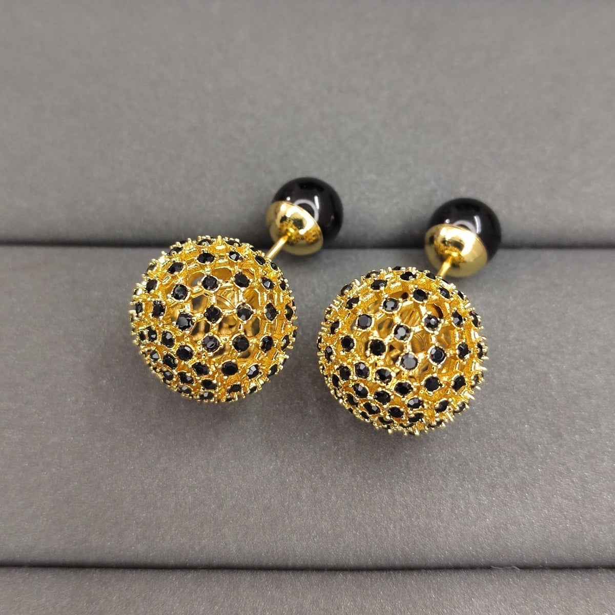 Dior Tribales Black Stone-Effect Resin Pearl Earrings