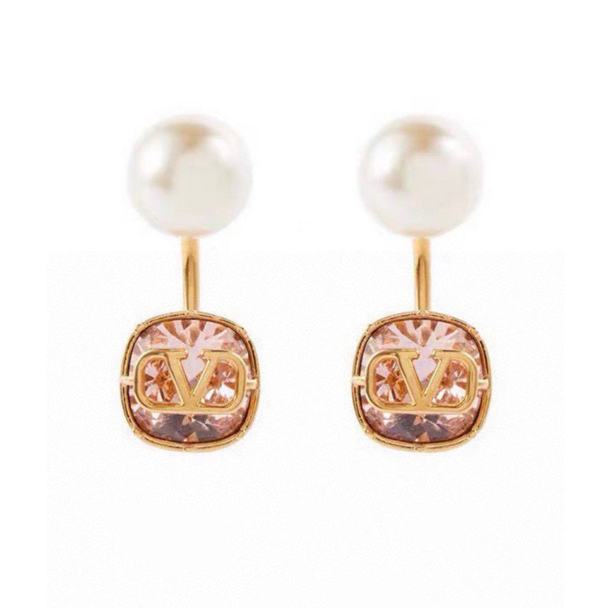 Valentino Crystal Earrings - 18K Yellow Gold