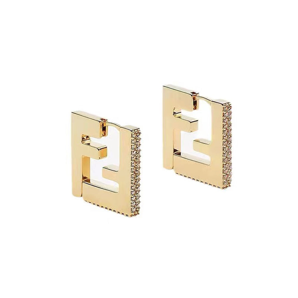 Fendi Forever Crystal Earrings - 18K Gold
