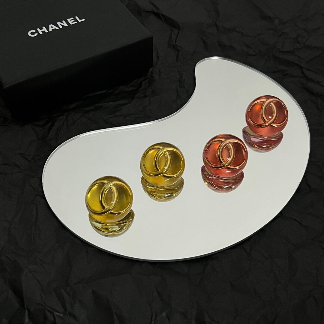 Chanel Vintage Red Crystal Earrings - 18K Yellow Gold