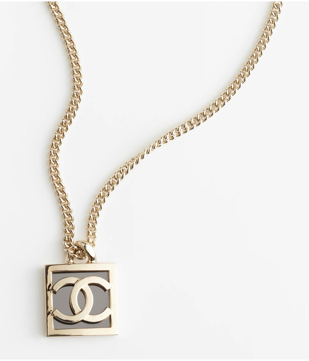 Chanel Square Logo Necklace