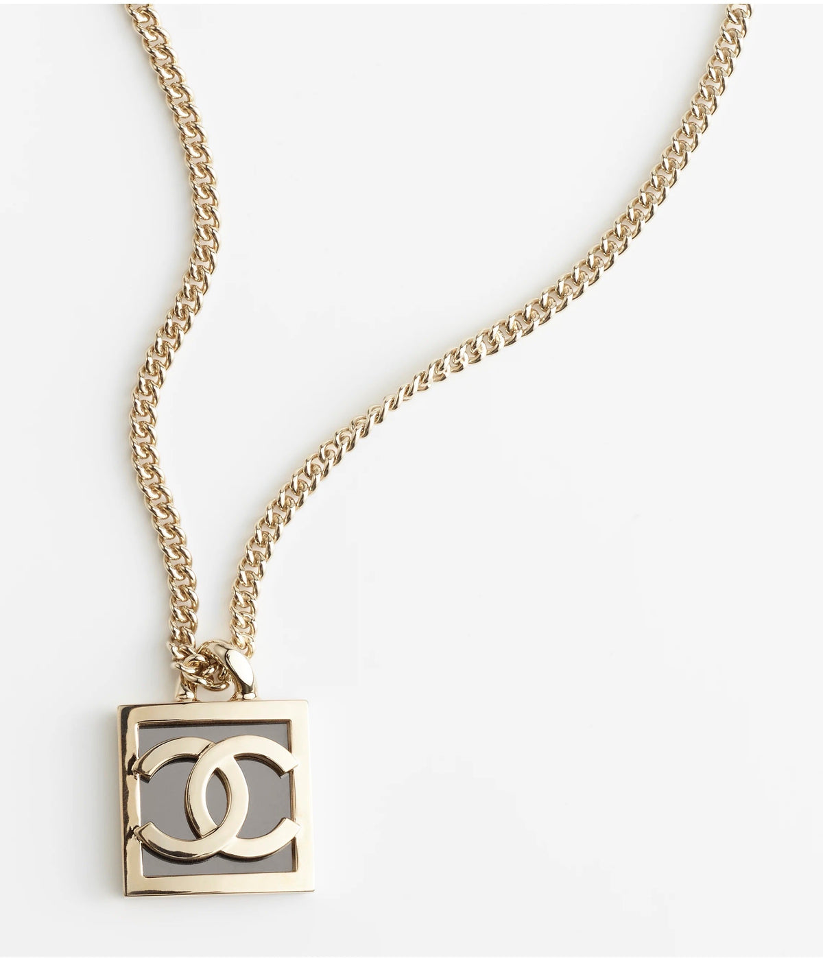 Chanel Square Logo Necklace