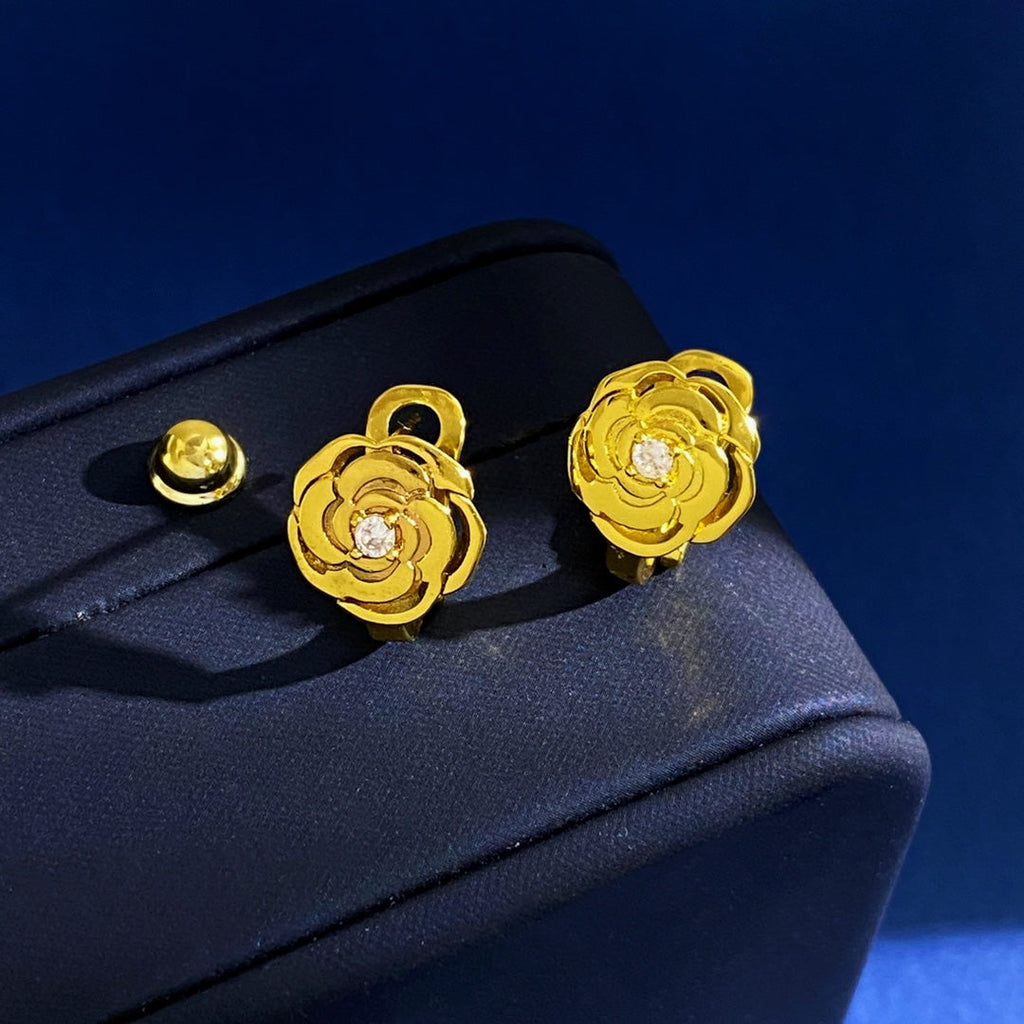 Chanel Camellia Earrings - 18K Gold