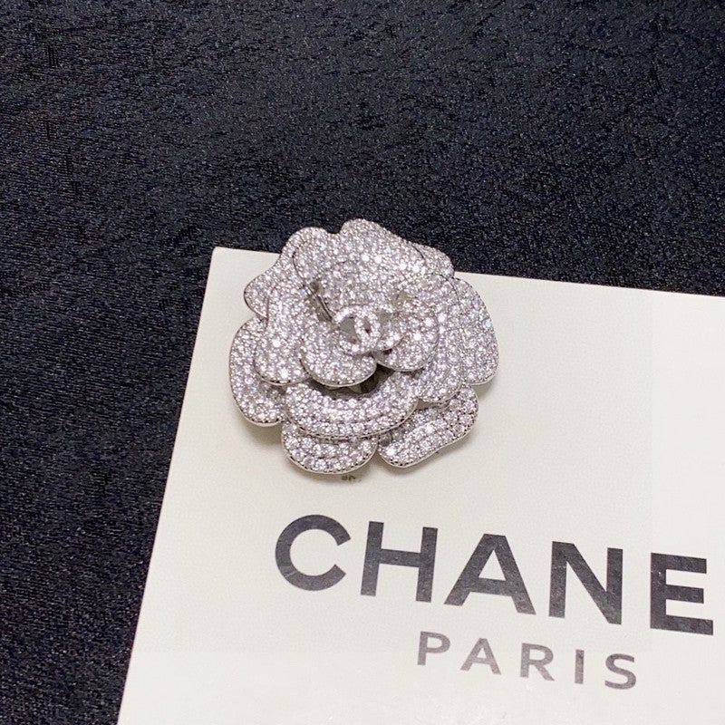 Chanel Full Diamond Camellia Brooch